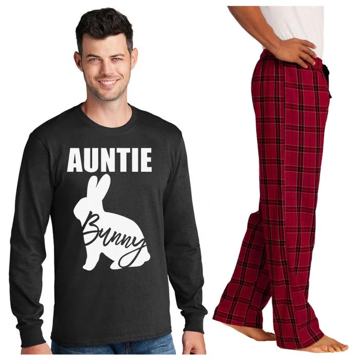 Funny Easter Outfit Cute Gift For Aunt Auntie Bunny Long Sleeve Pajama Set