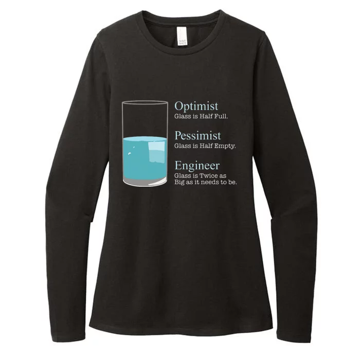 Funny Engineer Optimist Pessimist Engineering Womens CVC Long Sleeve Shirt