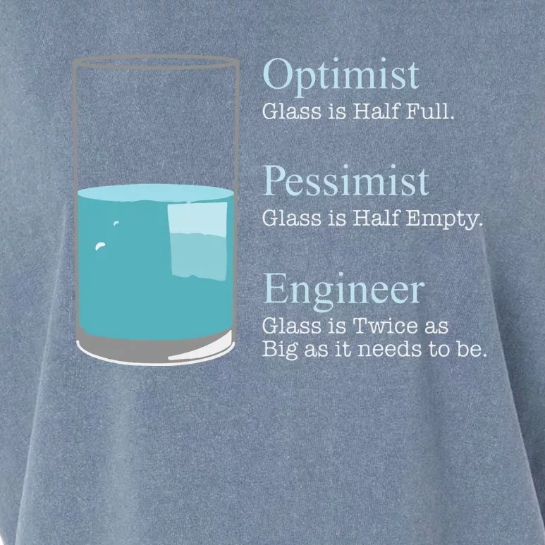 Funny Engineer Optimist Pessimist Engineering Garment-Dyed Women's Muscle Tee