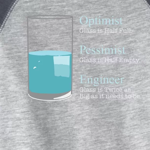 Funny Engineer Optimist Pessimist Engineering Toddler Fine Jersey T-Shirt