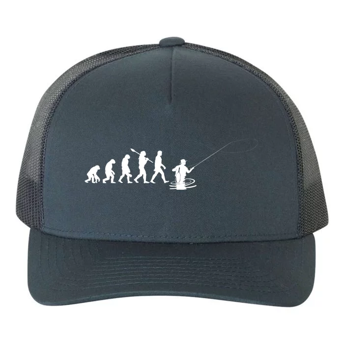 Funny Evolution Of Man Fly Fishing Yupoong Adult 5-Panel Trucker Hat