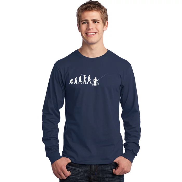 Funny Evolution Of Man Fly Fishing Long Sleeve Shirt