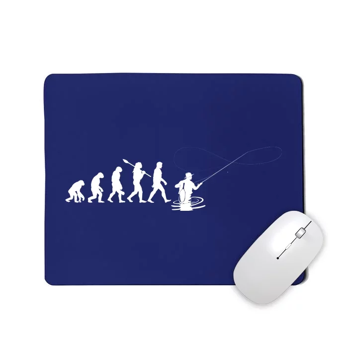 Funny Evolution Of Man Fly Fishing Mousepad