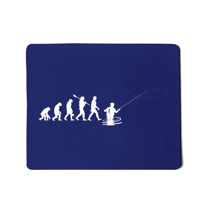 Funny Evolution Of Man Fly Fishing Mousepad