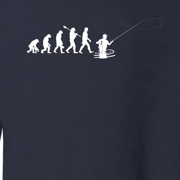 Funny Evolution Of Man Fly Fishing Toddler Sweatshirt