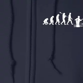 Funny Evolution Of Man Fly Fishing Full Zip Hoodie