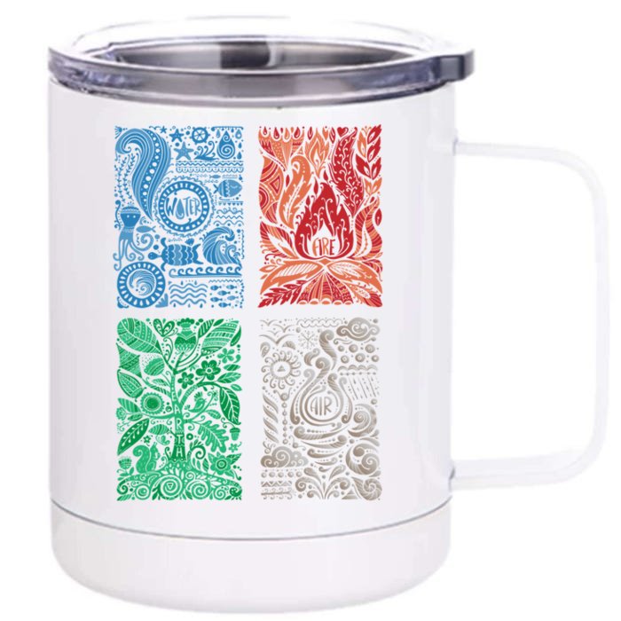 Four Elets Of Nature Tee Earth Day Gift Front & Back 12oz Stainless Steel Tumbler Cup