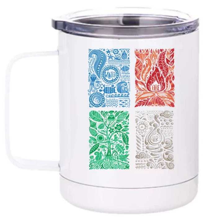 Four Elets Of Nature Tee Earth Day Gift Front & Back 12oz Stainless Steel Tumbler Cup