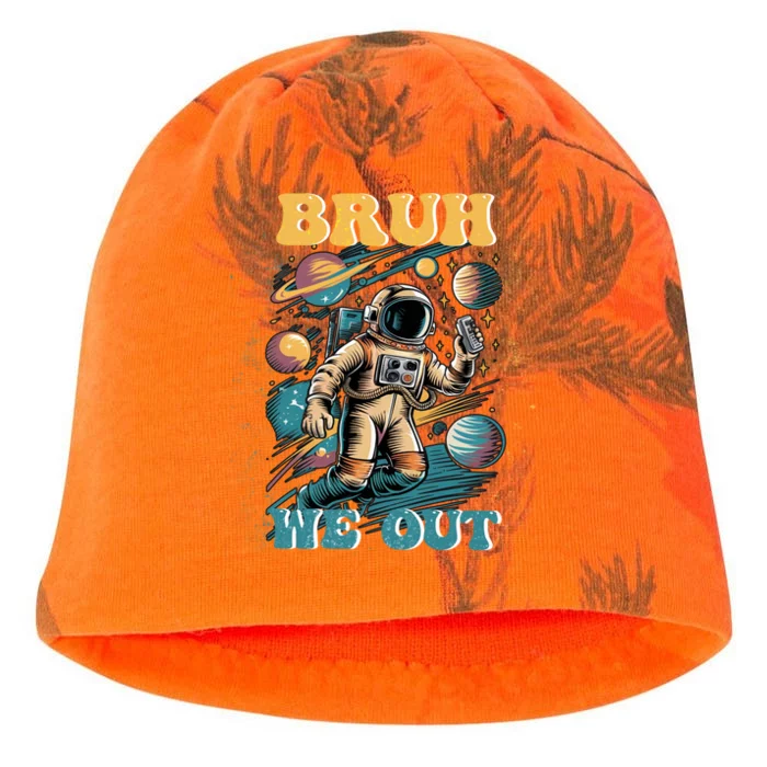 Funny End Of School Year Astronaut Summer Bruh We Out Funny Gift Kati - Camo Knit Beanie