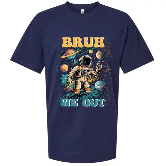 Funny End Of School Year Astronaut Summer Bruh We Out Funny Gift Sueded Cloud Jersey T-Shirt