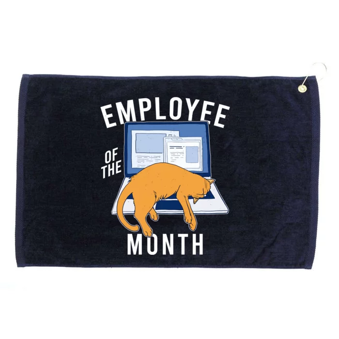 Funny Employee Of The Month Sleepy Cat Laptop Grommeted Golf Towel