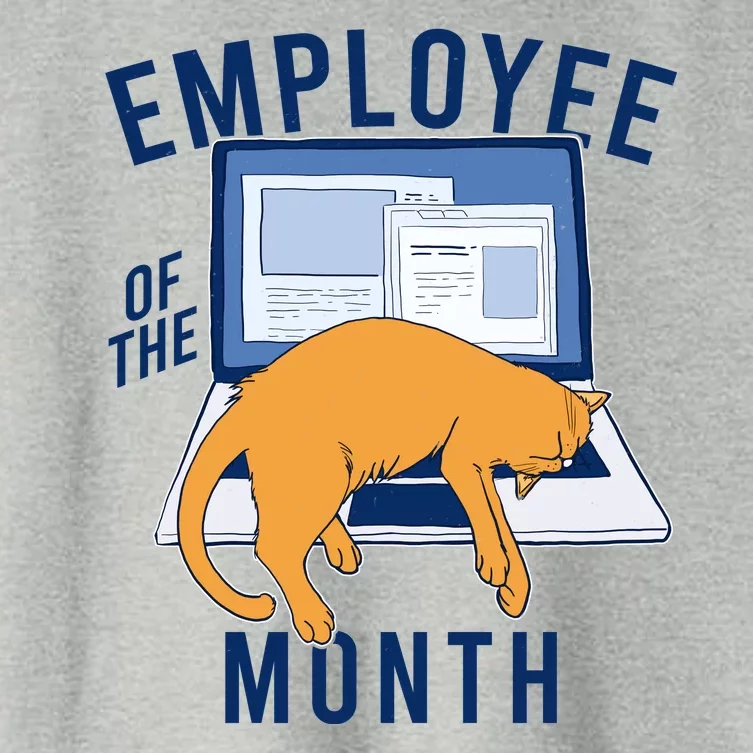 Funny Employee Of The Month Sleepy Cat Laptop Women's Crop Top Tee