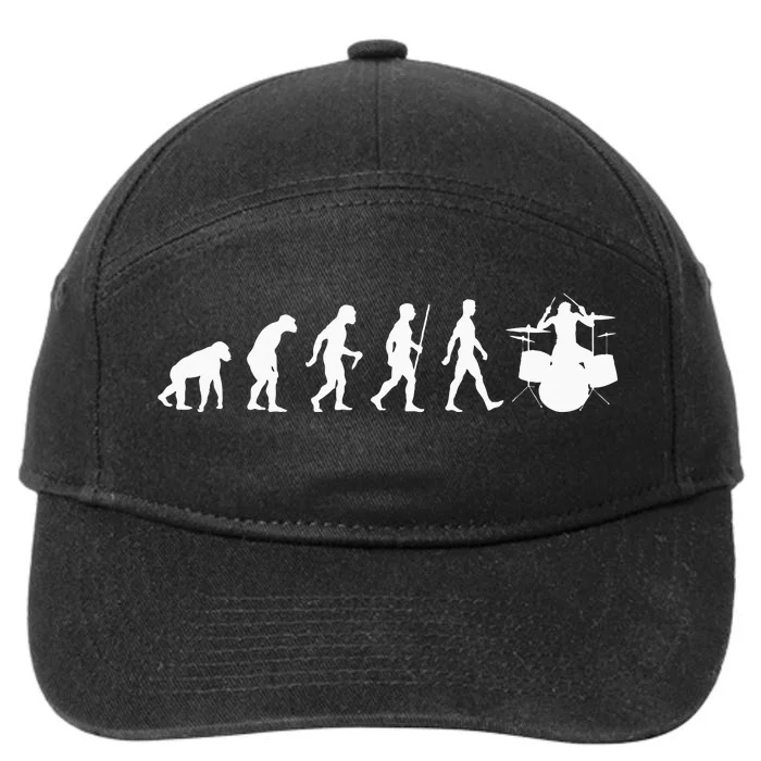 Funny Evolution Of Drummer Drumming Gifts For Drummers 7-Panel Snapback Hat