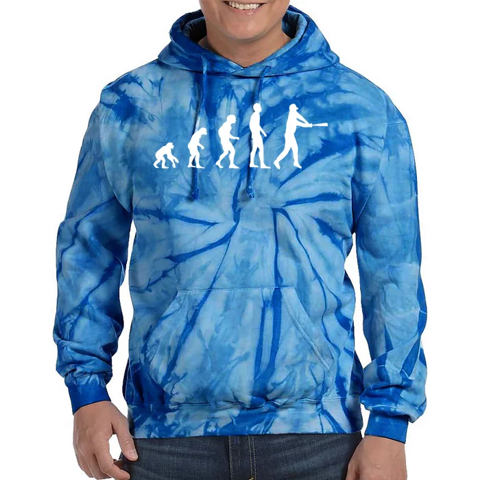 Funny Evolution Of Baseball Or Softball Gift Tie Dye Hoodie