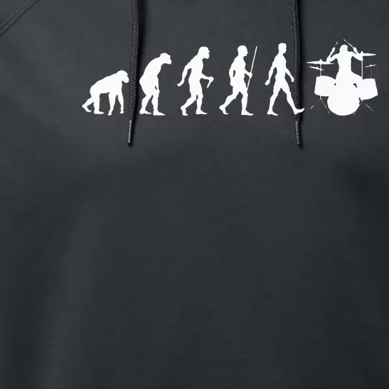 Funny Evolution Of Drummer Drumming Gifts For Drummers Performance Fleece Hoodie