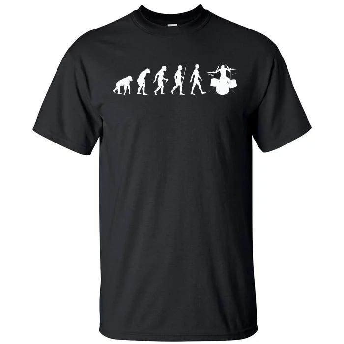 Funny Evolution Of Drummer Drumming Gifts For Drummers Tall T-Shirt