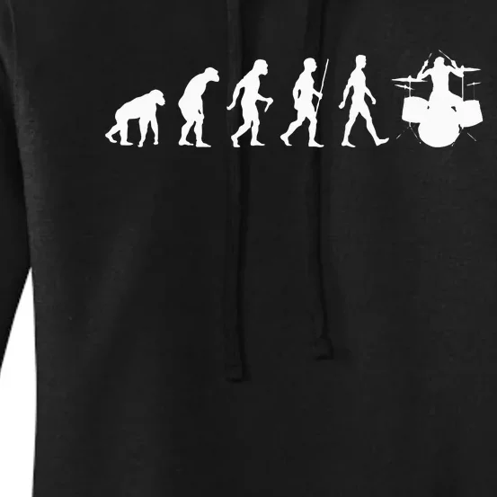 Funny Evolution Of Drummer Drumming Gifts For Drummers Women's Pullover Hoodie