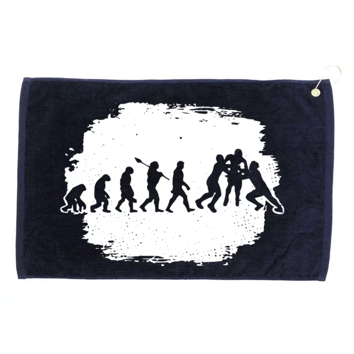 Funny Evolution Of Rugby Grommeted Golf Towel