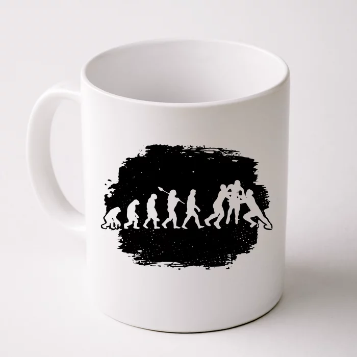 Funny Evolution Of Rugby Front & Back Coffee Mug