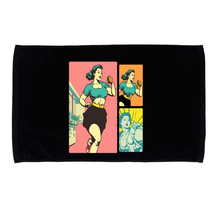 Fitness Enthusiasts Pop Art Cardio Lover Mom Cute Gift Microfiber Hand Towel