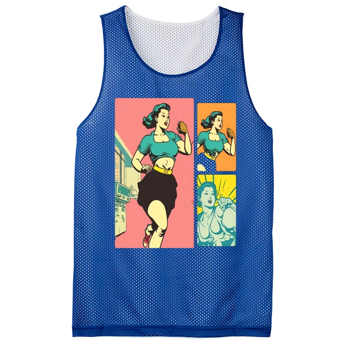 Fitness Enthusiasts Pop Art Cardio Lover Mom Cute Gift Mesh Reversible Basketball Jersey Tank