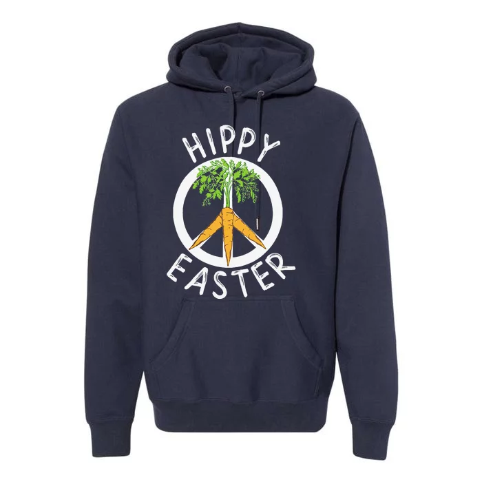 Funny Easter Peace Sign Hippy Easter Carrots Premium Hoodie