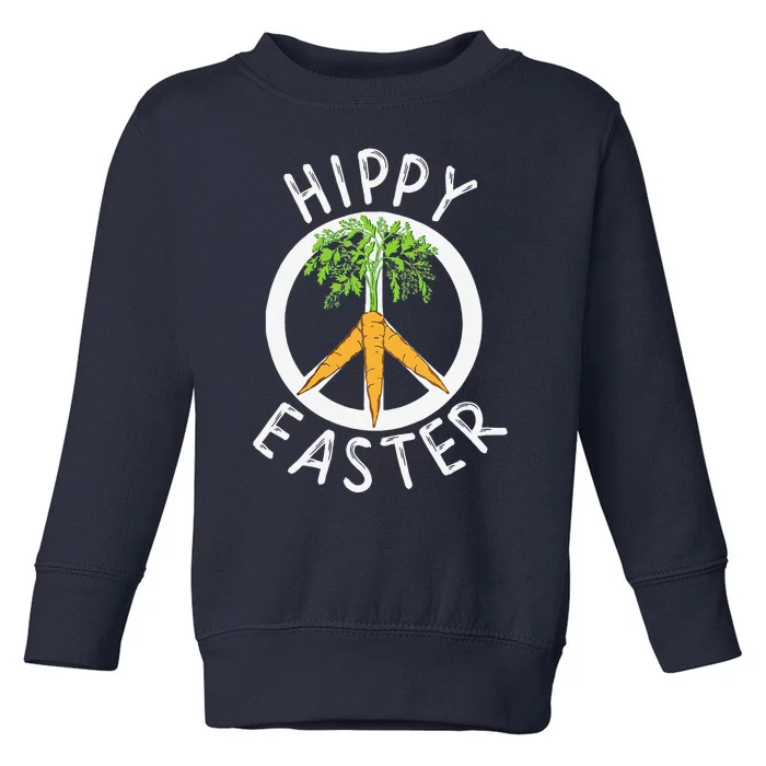 Funny Easter Peace Sign Hippy Easter Carrots Toddler Sweatshirt