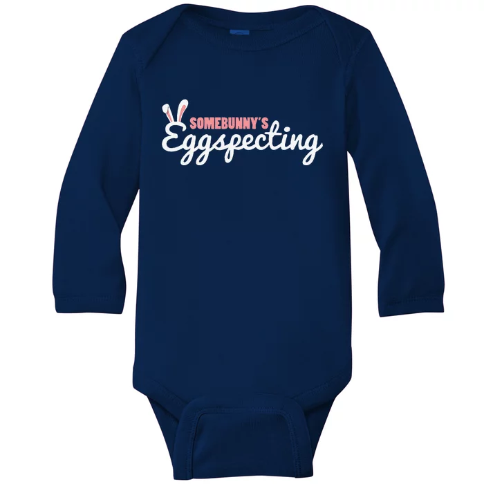 Funny Easter Pregnancy Announcement Reveal Somebunny Baby Long Sleeve Bodysuit