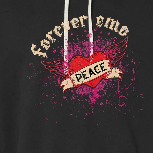 Forever Emo Punk Alt Goth Peace Scene Mom Elder Emo Club Garment-Dyed Fleece Hoodie