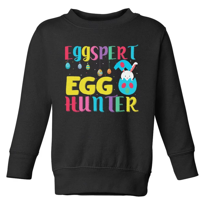 Funny Easter Pug Bunny Ear Eggs Basket Toddler Sweatshirt