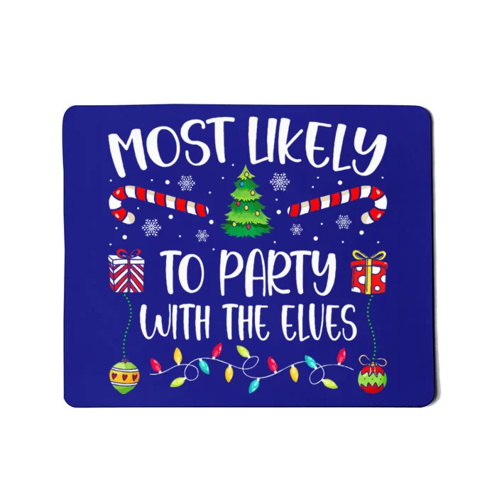 Festive Elf Party Christmas Tree Decoration Mousepad