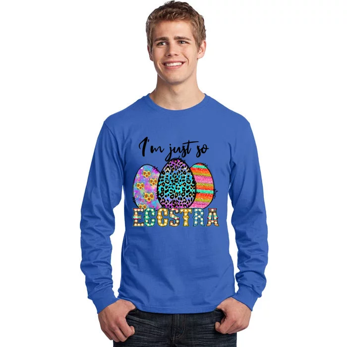 Funny Easter Pun With Colorful Easter Eggs For Teacher Mom Cool Gift Tall Long Sleeve T-Shirt