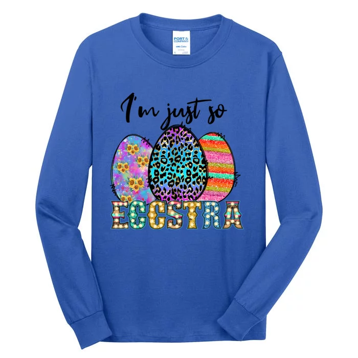 Funny Easter Pun With Colorful Easter Eggs For Teacher Mom Cool Gift Tall Long Sleeve T-Shirt