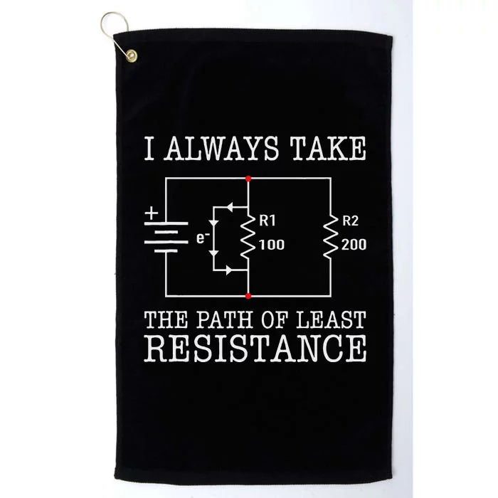 Funny Engineer Path Of Least Resistance Platinum Collection Golf Towel