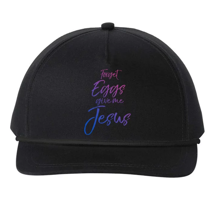 Funny Easter Quote Cute Forget Eggs Give Me Jesus Gift Snapback Five-Panel Rope Hat