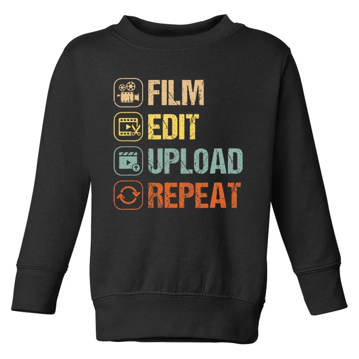 Film Edit Repeat Cinematographers Movie Maker Filmmaker Toddler Sweatshirt