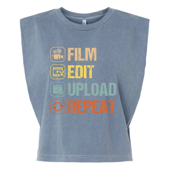 Film Edit Repeat Cinematographers Movie Maker Filmmaker Garment-Dyed Women's Muscle Tee