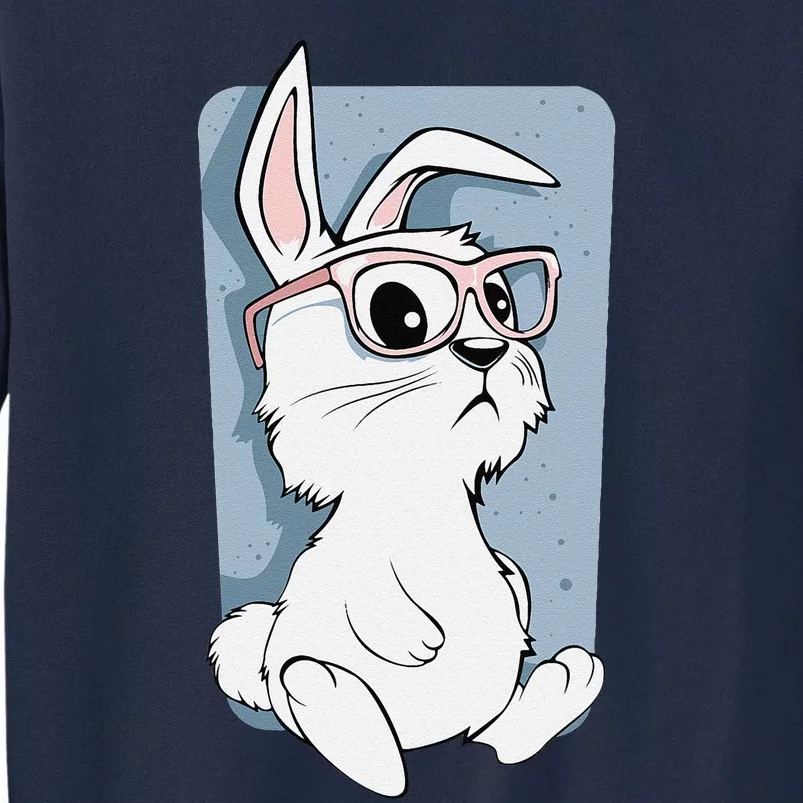 Funny Easter Rabbit Hipster Bunny Eyeglasses Women Gift Tall Sweatshirt