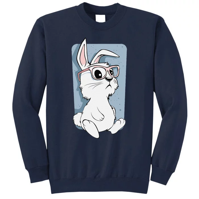 Funny Easter Rabbit Hipster Bunny Eyeglasses Women Gift Tall Sweatshirt