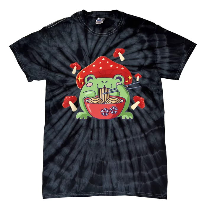 Frog Eating Ra Anime Japanese Noodles Cute Frog Lover Tie-Dye T-Shirt