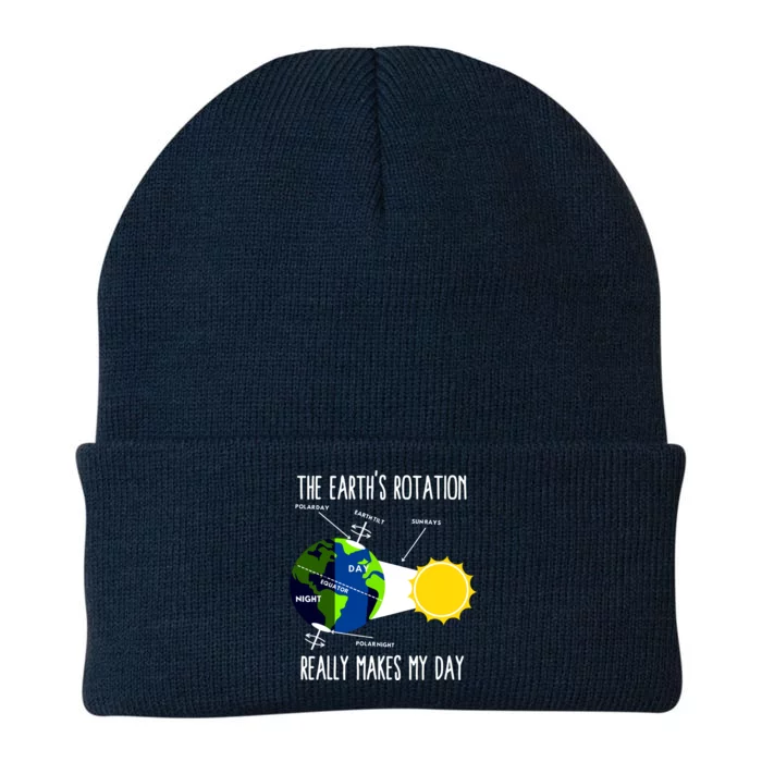 Funny Earth Rotation Earth Day Science Teacher Women Knit Cap Winter Beanie