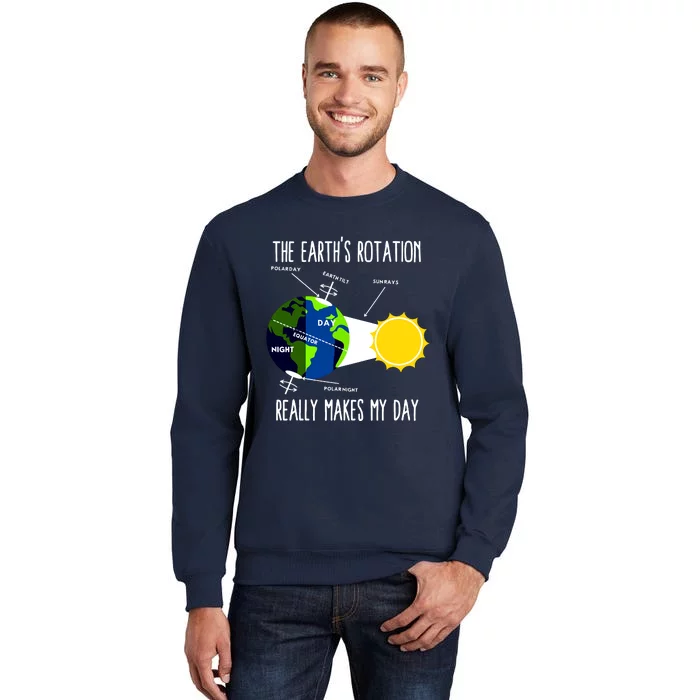 Funny Earth Rotation Earth Day Science Teacher Women Tall Sweatshirt