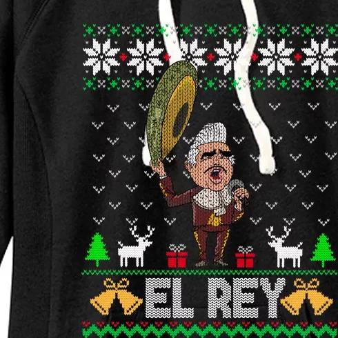 Funny El Rey De Mexico Vicente Fernandez Mexican Legend Ugly Christmas Tee Gift Women's Fleece Hoodie