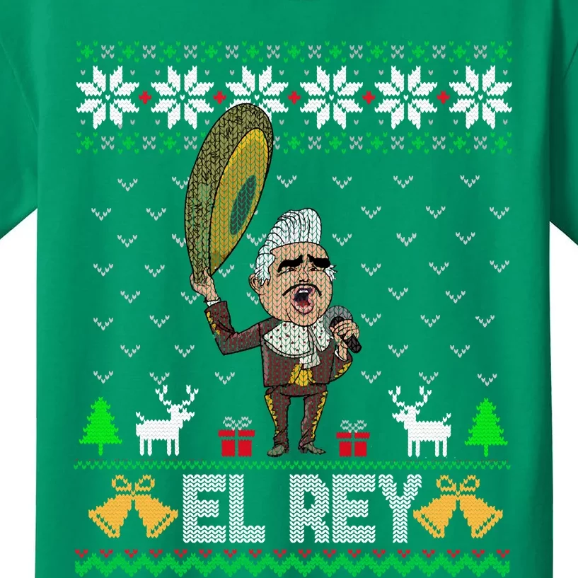 Funny El Rey De Mexico Vicente Fernandez Mexican Legend Ugly Christmas Tee Gift Kids T-Shirt