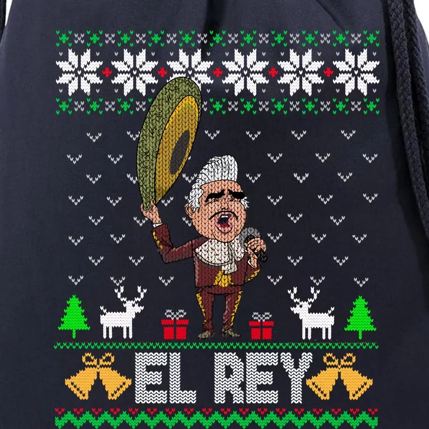 Funny El Rey De Mexico Vicente Fernandez Mexican Legend Ugly Christmas Tee Gift Drawstring Bag