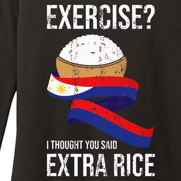 Funny Extra Rice Filipino Pinoy Filipina Pinay Philippines Womens CVC Long Sleeve Shirt