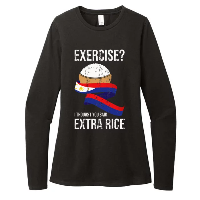 Funny Extra Rice Filipino Pinoy Filipina Pinay Philippines Womens CVC Long Sleeve Shirt