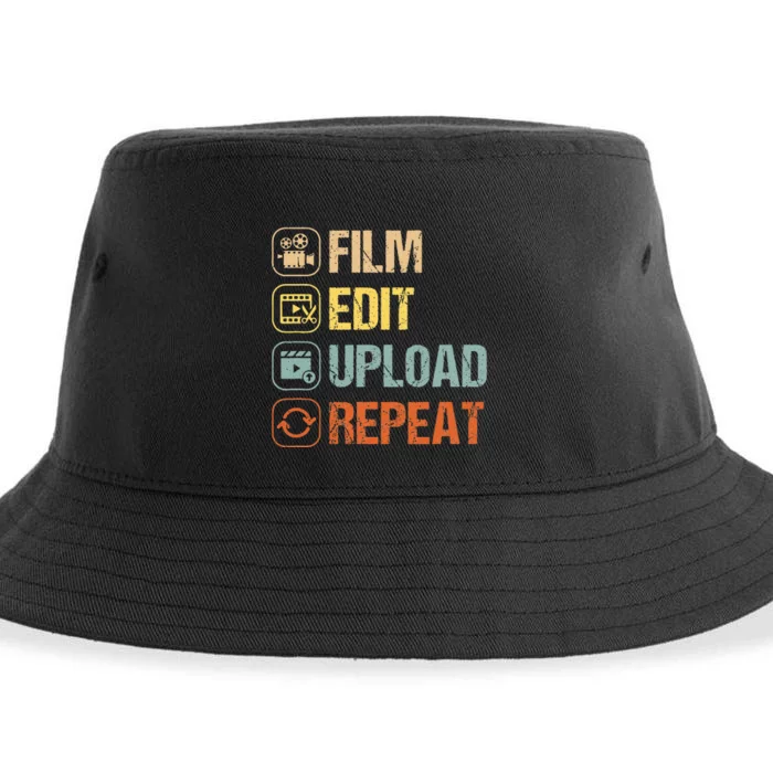 Film Edit Repeat Cinematographers Movie Maker Filmmaker Sustainable Bucket Hat