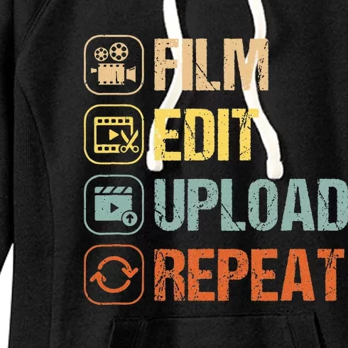 Film Edit Repeat Cinematographers Movie Maker Filmmaker Women's Fleece Hoodie