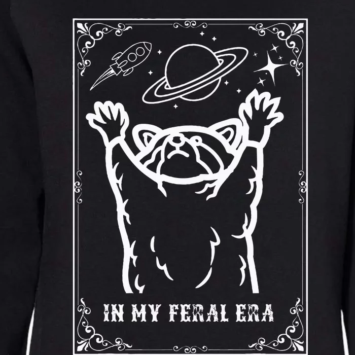 Feral Era Raccoon Cosmic Adventure Womens California Wash Sweatshirt